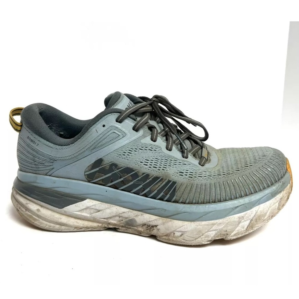 Hoka One One Men’s Bondi 7, Blue Running Shoes, Size 8 M.